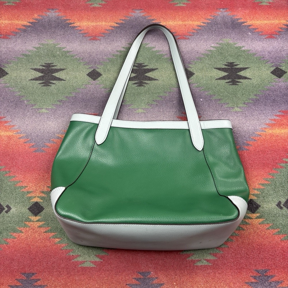 Coach Colorblock Horse & Carriage Carry All‎ Tote Bag Green Multi C5676 - Picture 3 of 10